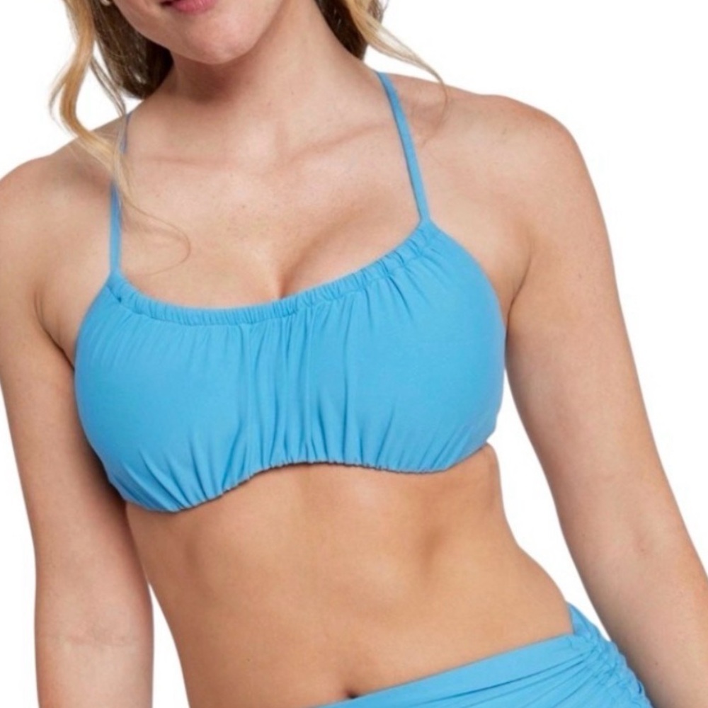 NWT CALIA Scrunched Tie Back Bikini Top